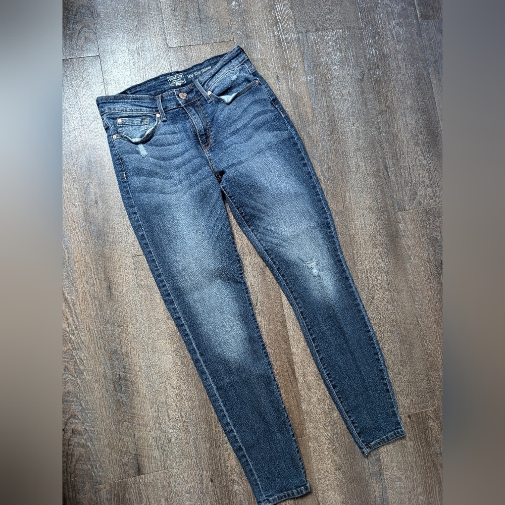 Levi's Distress Mid Rise Blue Denim Jeans